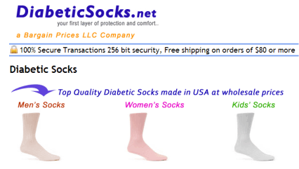 eshop at Diabetic Socks's web store for Made in America products